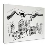 Canvas Love your City - Rome, Italie - zwart wit 