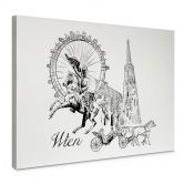 Leinwandbild Wien - Schwarz-Weiß - Love your City  