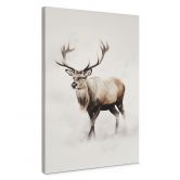 Leinwandbild Winterlandschaft - Hirsch im weißen Winter - Magnusson 