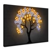 Canvas schilderij boom met sterren | neon ontwerp - Mielu 