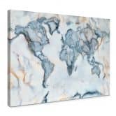Tableau sur toile Mielu - Carte du monde en marbre 