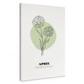 Personalisierbares Leinwandbild Monatsblume April 