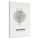 Personalisierbares Leinwandbild Monatsblume Dezember 