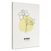 Personalisierbares Leinwandbild Monatsblume März 