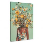 Leinwandbild Moth - Frau mit Sommerblumen auf dem Kopf 