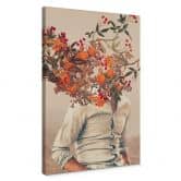 Leinwandbild Moth - Mann mit Blumen - Surreale Kunst 
