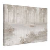 Leinwandbild Wald am See im Nebel in Beige - Ms Tiff 