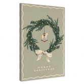 Leinwandbild Weihnachtskranz mit Schaukelpferd - NKTN 