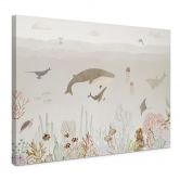 Leinwandbild Wale und ihre Freunde in der Unterwasserwelt - Kinderzimmer - Oliver Robins 