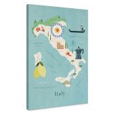 Leinwandbild Karte von Italien - Rivers 