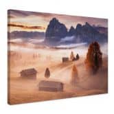 Leinwandbild Herbstnebel in den Alpen - Selagea 