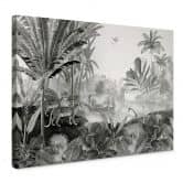 Leinwandbild Sir Edward - Landschaft mit Leoparden schwarz weiss 