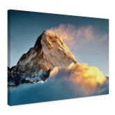 Leinwandbild Sonnenaufgang über dem schneebedeckten Berg - Annapurna Himal 