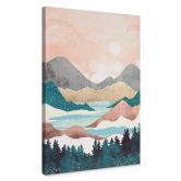 Leinwandbild SpaceFrog Designs - Sonnenaufgang am See 