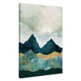 Canvas Zonnig landschap in blauw en goud - SpaceFrog Designs 