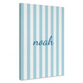 Personalisierbares Leinwandbild Streifen blau 