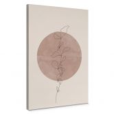 Leinwandbild The Miuus Studio - Line Art - Pflanze vor Vollmond 