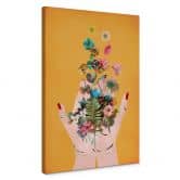 Tableau sur toile Treechild - Colorful flowers in Frida's hands 