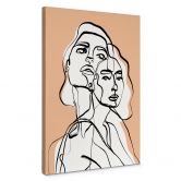 Leinwandbild Line Art Porträt von zwei Frauen - Treechild 