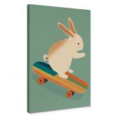 Leinwandbild Treechild - Niedlicher Hase auf einem Skateboard 