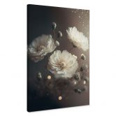 Leinwandbild Weiße Blumen mit Goldstaub - Treechild 