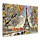 Leinwandbild Zamart - Kandinsky trifft Paris Eifelturm 