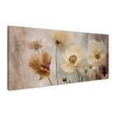 Leinwandbild Blumenpracht in warmen Pastelltönen | Florale Kunst - Paksoylu - Panorama 