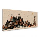 Leinwandbild Weihnachtliche Stadt Panorama - Treechild 
