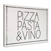 Leinwandbild Pizza Pasta & Vino weiß 