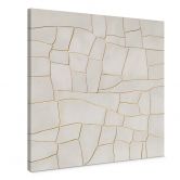 Leinwandbild Abstraktes Rissmuster in Beige | Steinmosaik - Alma - Quadratisch 