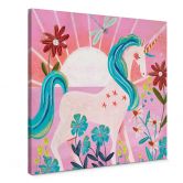 Canvas 
Enhjørning på en farverig blomstereng - Bonne Müller 
