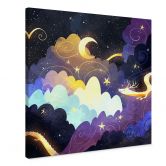 Canvas print kite flying through starry clouds - DigitalArtsi 