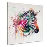 Canvas Heine - Rainbow Zebra 