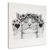 Canvas schilderij Lieve kat met hartjespootjes - Korenkova - Vierkant 