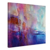 Leinwandbild Abstrakte Küstenlinie in Violett - Schmucker | Abstrakte Kunst - Quadratisch 