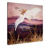 Leinwandbild Eleganter Kranich - SpaceFrog Designs 