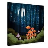 Leinwandbild Wald und Sterne in der Nacht - SpaceFrog Designs - Quadratisch 