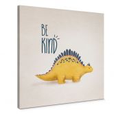 Leinwandbild Dino Be Kind - Stegosaurus - Tunaboylu - Quadratisch 