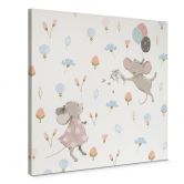 Leinwandbild Kleine Mäuse mit Luftballons - UN Designs 