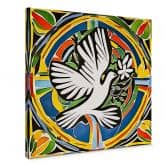 Leinwandbild Bunte Friedenstaube - Inspiriert von Matisse - Zamart - Quadratisch 