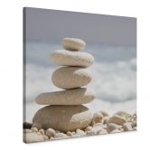 Leinwandbild Steine am Meer - Quadratisch 