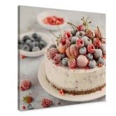 Leinwandbild Torte mit Beeren - Quadratisch 