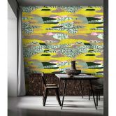 Livingwalls Fototapete Walls by Patel 3 Zimbabwe 1 gelb, grün, braun, rosa 