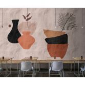 Livingwalls Fototapete Walls by Patel 3 Santa Fe 2 rosa, orange, schwarz, braun 