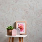 Florale Mustertapete in Leinenoptik Beige - Zarte Blumen Vliestapete Weiß 