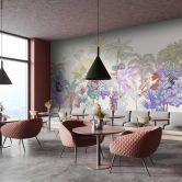 Botanisch fotobehang met kleurverloop - vliesbehang Flora in pasteltinten 