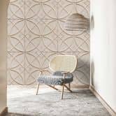 Tapet med geometrisk mønster - reliefdesign i cremehvid 