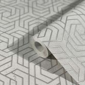 vliesbehang in 3D look grijs grafisch  