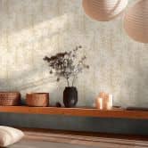 Vliestapete Astrid Whispering Woods Beige Creme Metallic - Waldtapete Bäume Aquarell Vinyl 