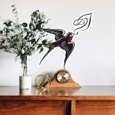 Muursticker Miami Ink Vogel met Ornament 